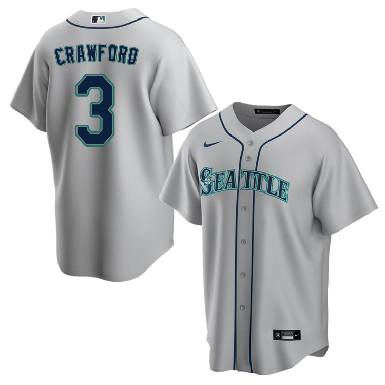 Nike Men #3 J.P. Crawford Seattle Mariners Baseball Jerseys Sale-Gray